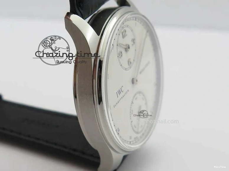 MIROTIME 1230 Effortless Portuguese IW544404 SS White Dial On Black Leather Strap A 7257